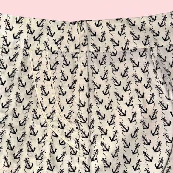 J. Crew Skirt Y2K Ivory Black Anchor Print 100 Cotton Mini Classic Preppy Size 6 - Picture 10 of 16